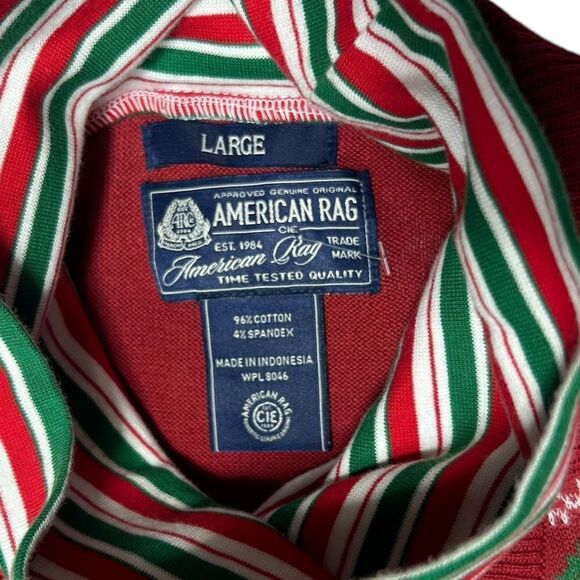 NWT American Rag Ugly Christmas Sweater Turtleneck Red Green Stripes Vest - Picture 3 of 8